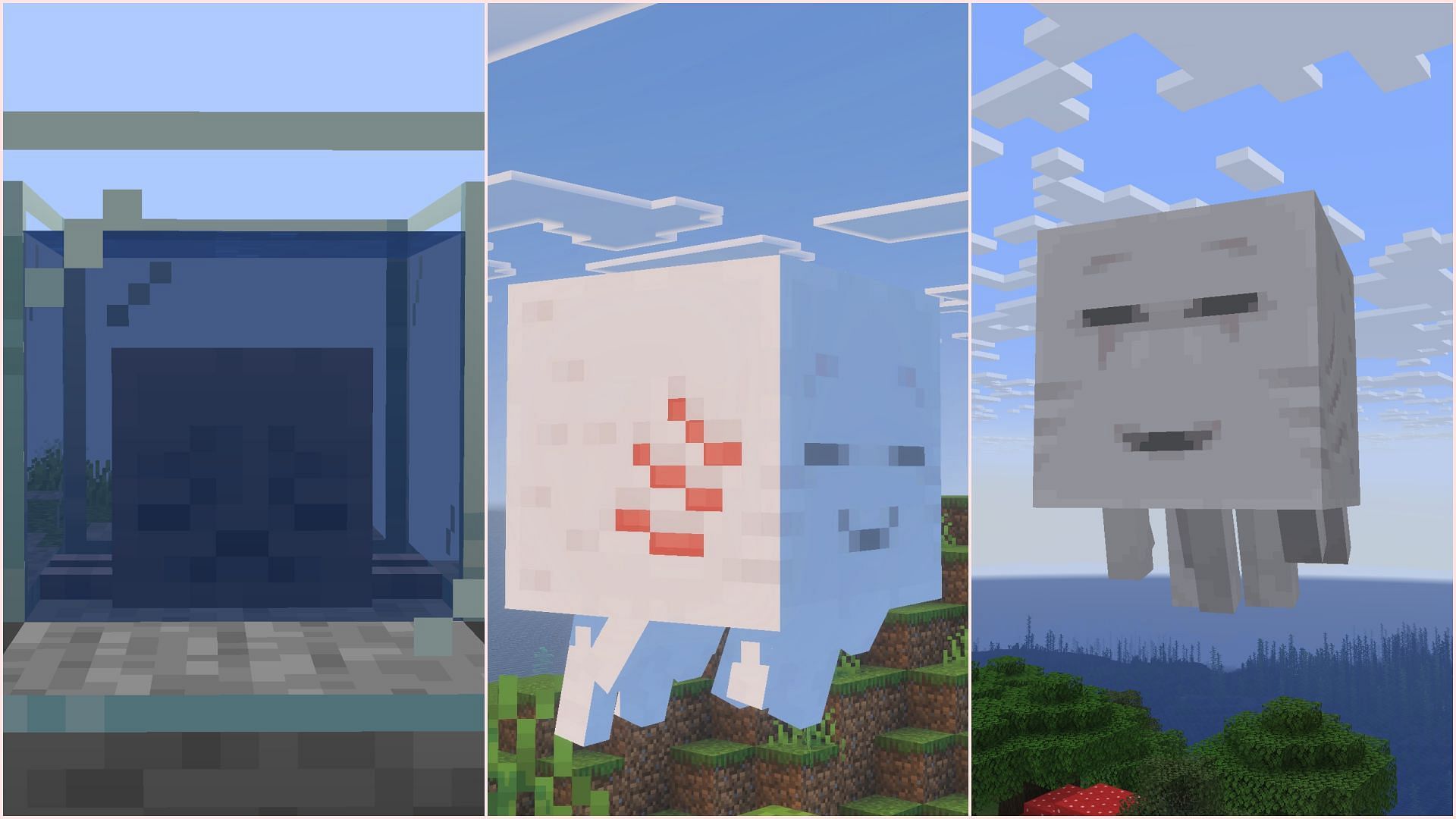 Dried ghast turns into ghastling, which turns into a happy ghast. (Image via Sportskeeda Gaming || Mojang Studios)